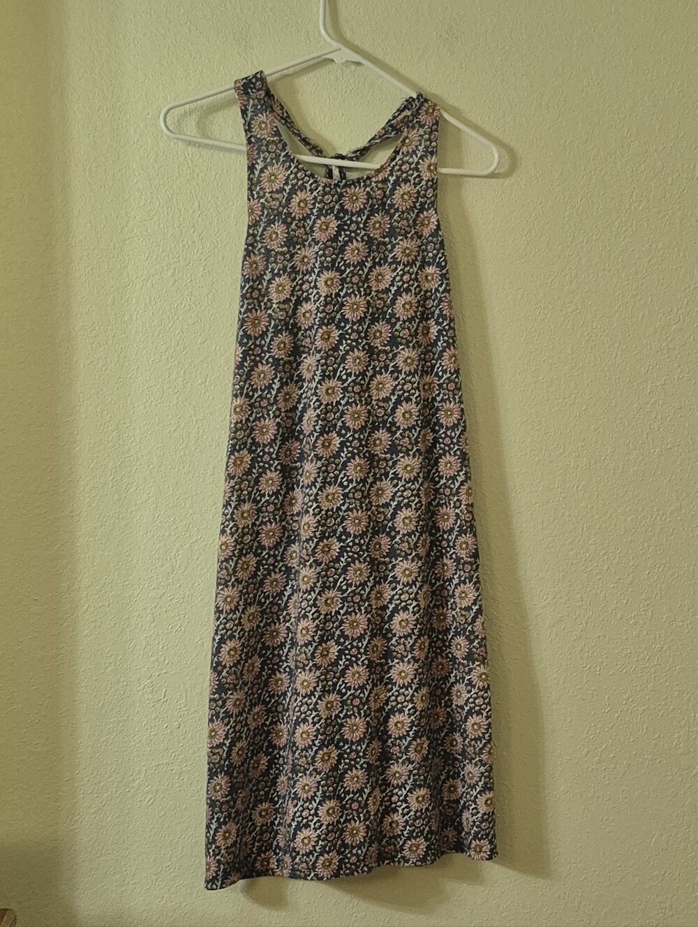 GAP Navy Floral Midi Dress with Pink and Cream Flowers